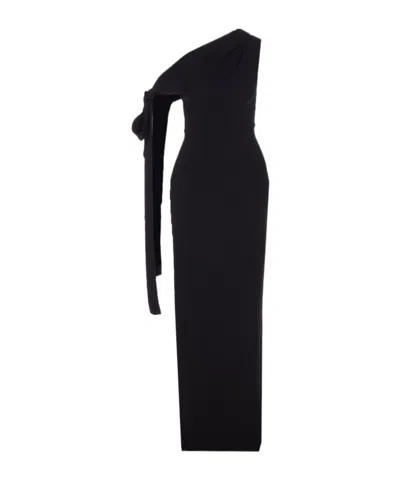 Solace London Irina One-shoulder Dress In Black