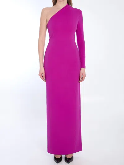 Solace London Joana Crepe Knit Maxi Dress In Purple