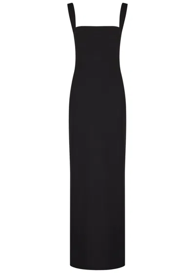 Solace London Joni Crepe Maxi Dress In Black