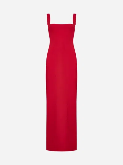Solace London Joni Square-neck Dress In Red