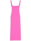 Solace London Joni Squared Neckline Crepe Long Dress In Pink