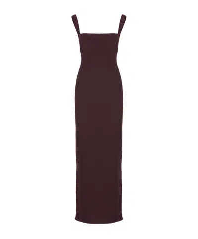 Solace London Joni Square-neck Sleeveless Gown In Brown