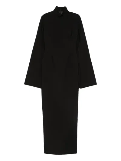 Solace London Josefine Long-sleeve Maxi Dress In Black