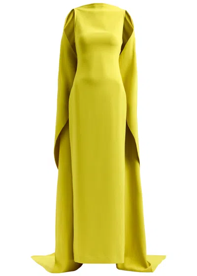 Solace London Kaila Cape Gown In Yellow
