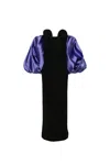 Solace London Strapless Karina Maxi Dress With Removable Puff Sleeve In Nero