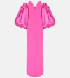 SOLACE LONDON KARINA SATIN-TRIMMED MAXI DRESS
