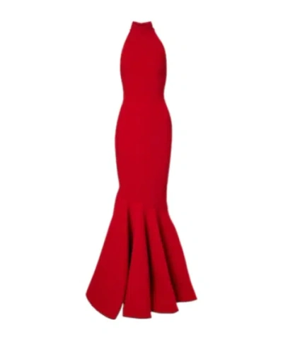 Solace London Kerra Halterneck Gown In Brown