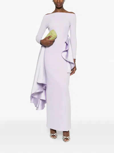 Solace London Kiana Off-shoulder Maxi Dress In Purple