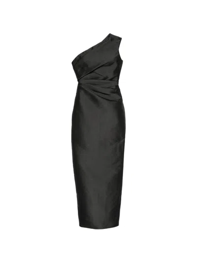 Solace London Kira One Shoulder Satin Maxi Dress In Multi