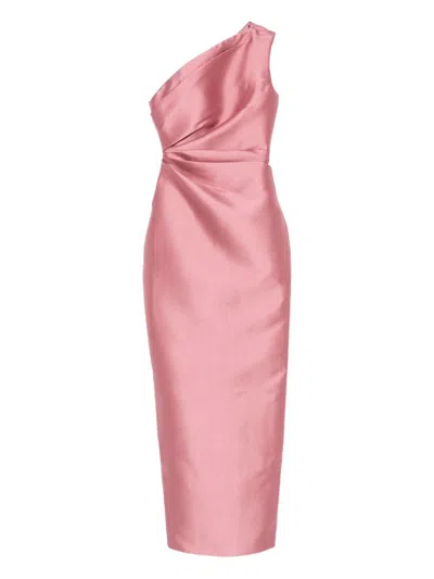 Solace London Kira Midi Dress In Pink