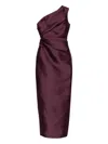 Solace London Kira One-shoulder Maxi Dress In Purple