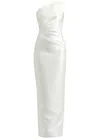 Solace London Kira One-shoulder Satin-twill Gown In Cream