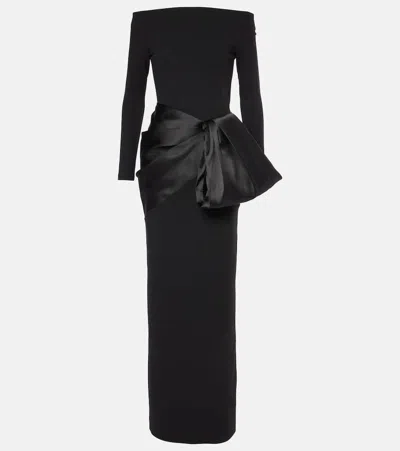 Solace London Rhianne Satin-trimmed Cocktail Dress In Black