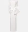 Solace London Kori Satin-trimmed Gown In White