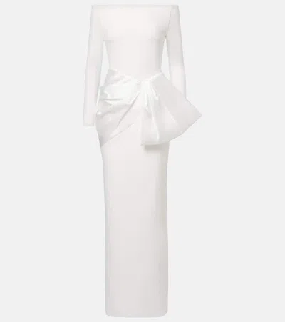 Solace London Kori Satin-trimmed Gown In White