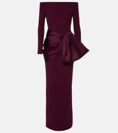 Solace London Kori Satin-trimmed Gown In Black