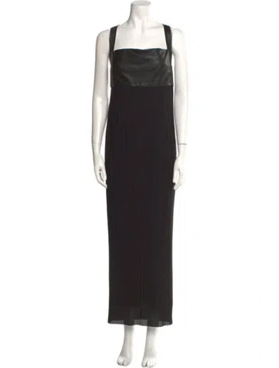 Pre-owned Solace London Lambskin Long Dress In Black