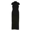 Solace London Maxi Dress High Neck Cap Sleeves Fitted In Black