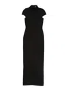 Solace London Maxi Dress High Neck Cap Sleeves Fitted In Black
