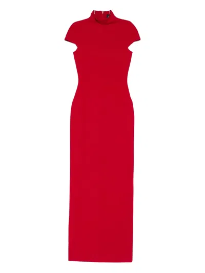 Solace London Lang Maxi Dress In Red