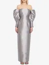 Solace London Laylah Long Dress In Silver