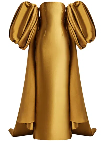 Solace London Lea Maxi Dress In Gold