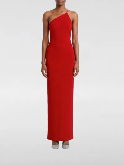 Solace London Long Crêpe Dress In Red
