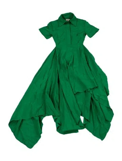 Pre-owned Solace London Long Dress In Green