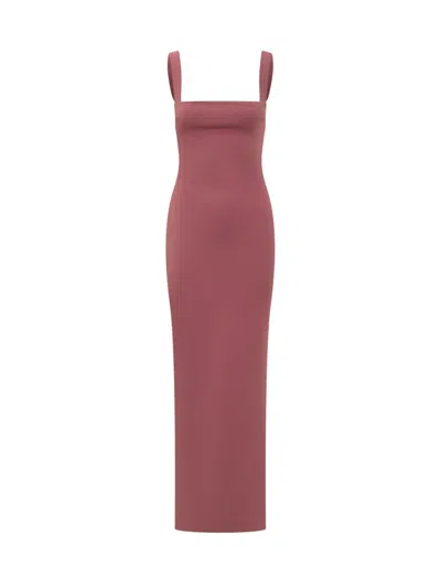 Solace London Long Dress With Thin Straps In Pink