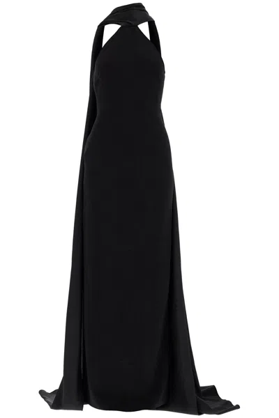 Solace London Long Ophelia Dress In Black