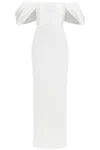 Solace London Dakota Off-the-shoulder Crepe And Satin-twill Gown In White