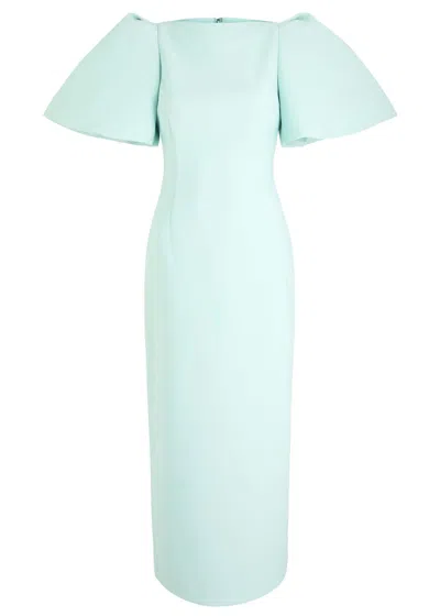 Solace London Lora Crepe Midi Dress In Blue