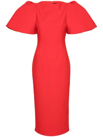 Solace London Lora Midi Dress In Red