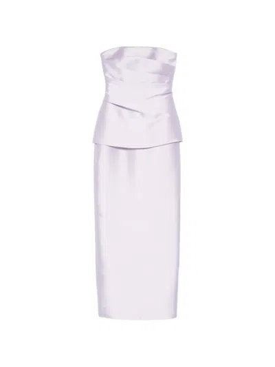 Solace London Lucille Strapless Layered Maxi Dress In Purple