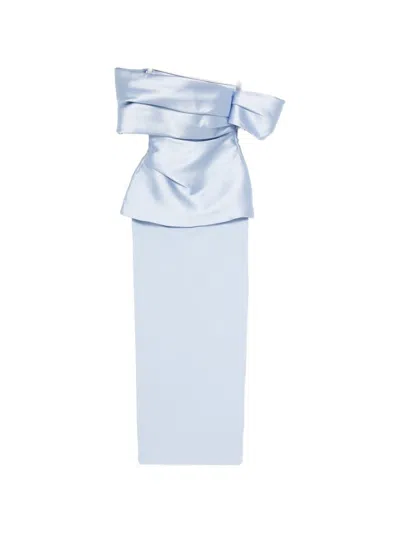 Solace London Lucine Maxi Dress In Blue