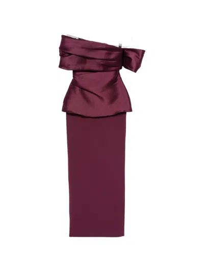 Solace London Lucine Maxi Dress In Burgundy