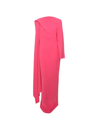 Pre-owned Solace London Lydia Crepe Maxi Dress In Pink