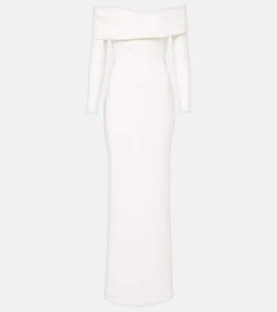 Solace London Lyla Crêpe Gown In White