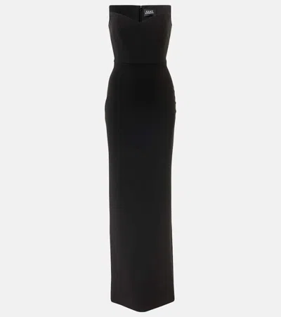 SOLACE LONDON MALLA CRÊPE CORSET MAXI DRESS