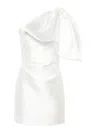 Solace London Hayes One-shoulder Satin-twill Mini Dress In Blanco
