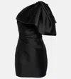 Solace London Marcela One-shoulder Ruched Faille Mini Dress In Black