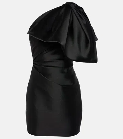 Solace London Marcela Satin Minidress In Black
