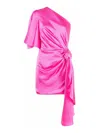 Solace London Marcie One-shoulder Mini Dress In Pink