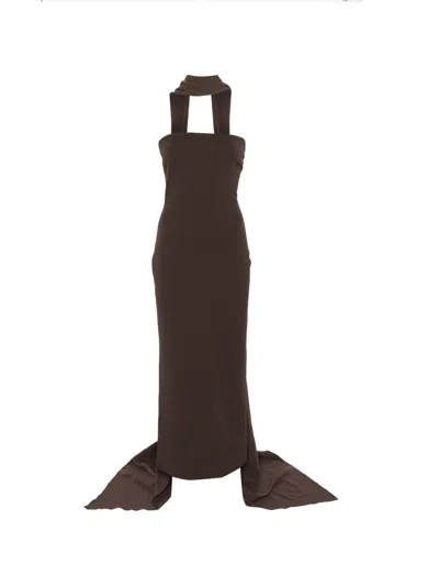 Solace London Martine Maxi Dress In Brown