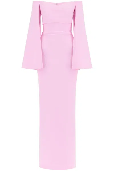 Solace London Maxi Dress Eliana With Flared In Pink