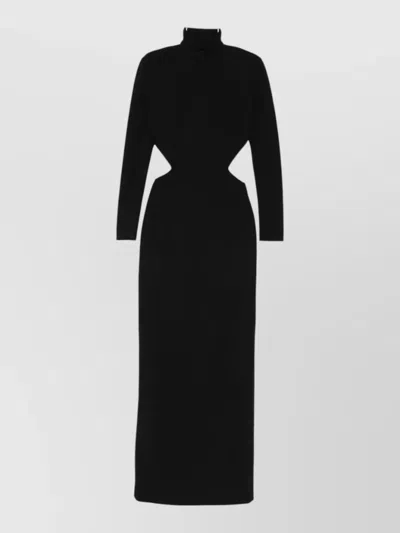 Solace London Maxi Dress High Slit Backless Cutout In Black