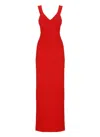 Solace London Red Nalani V-neck Maxi Dress In Red