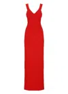 Solace London Red Nalani V-neck Maxi Dress In Red