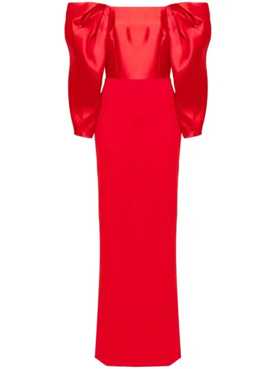 Solace London Melina Maxi Dress In Rosso