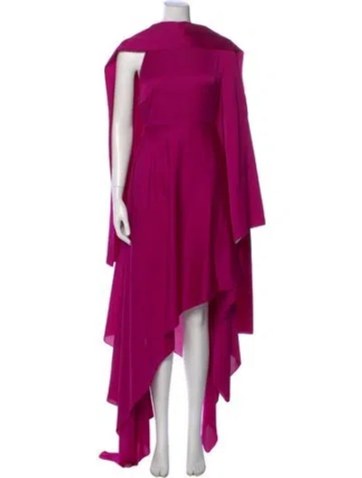 Pre-owned Solace London Mock Neck Long Dress In Pink